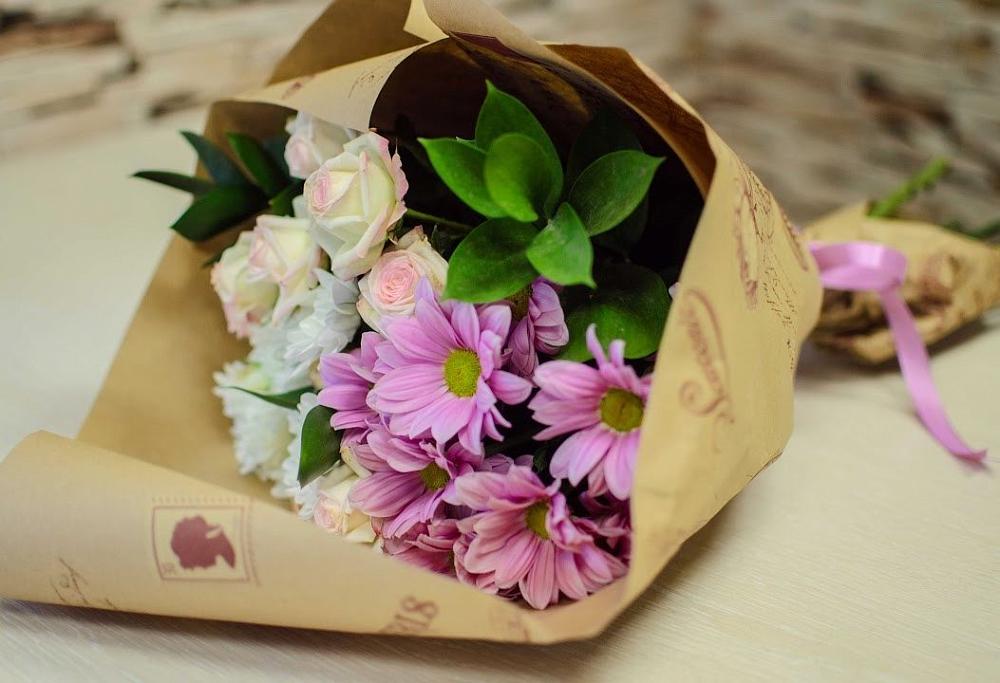 Букет цветов из: Розы и Хризантемы в Новом Торъяле