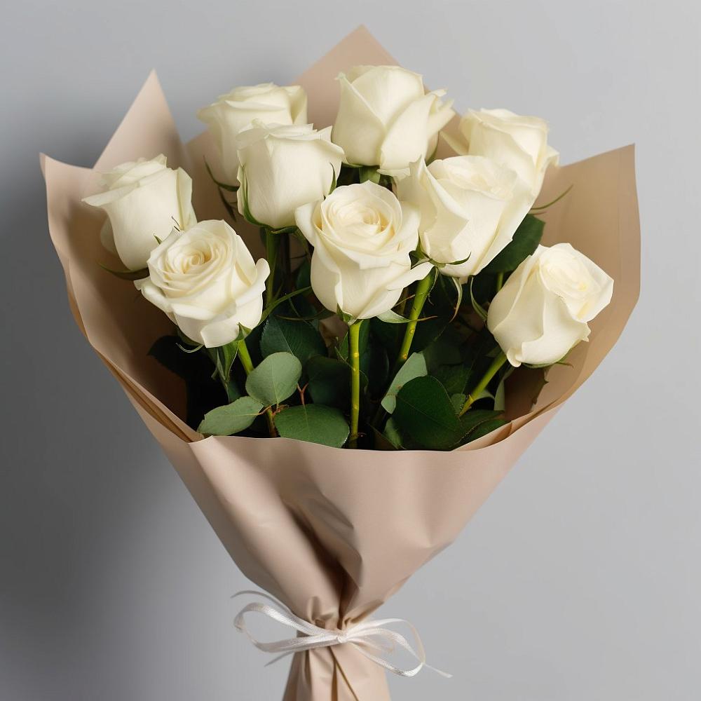 Букет 9 Белых роз Эдлесс Лав в Новом Торъяле