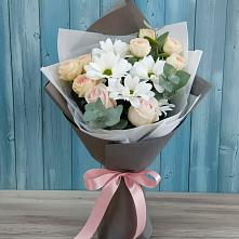 Букет цветов из:  Хризантемы и Розы #REPLACE_PRED# Новом Торъяле