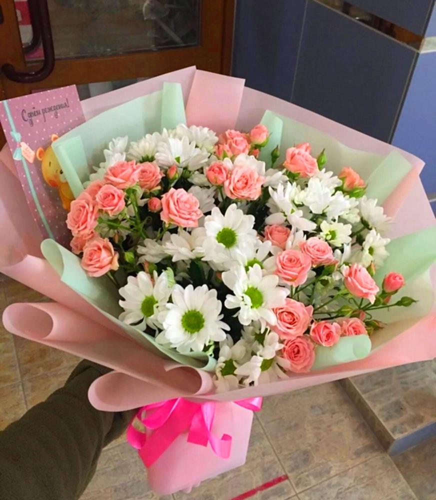 Букет цветов из: Розы и Хризантемы в Новом Торъяле