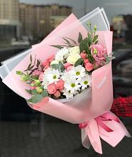 Букет цветов из:  Розы, Лизиантусы и Хризантемы в Новом Торъяле