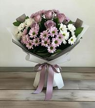Букет цветов из:  Хризантемы и Розы в Новом Торъяле