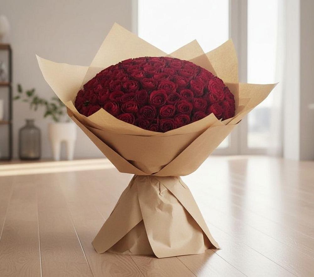 Букет 101 Красная роза в Новом Торъяле