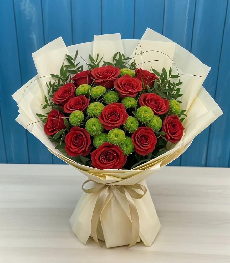 Букет цветов из: Розы и Хризантемы в Новом Торъяле