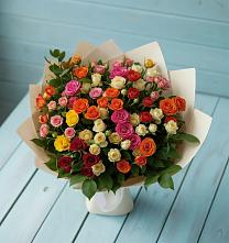 Букет Микс из разноцветных кустовых роз #REPLACE_PRED# Новом Торъяле